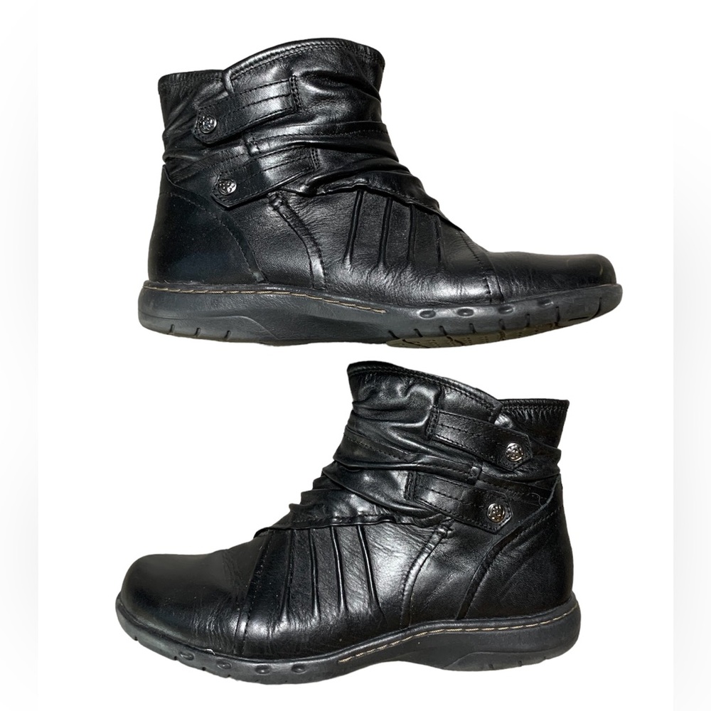 Rockport Cobb Hill Black Leather Pandora Booties CAU11BK 6W
